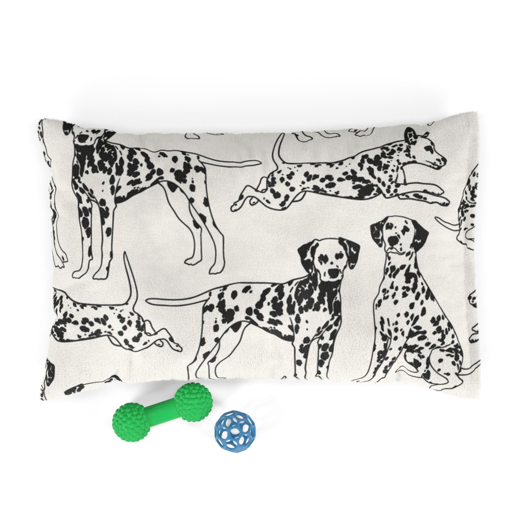Dalmatian Pattern Pet Bed – Cozy Dog Cushion with Black & White Spot Illustrations