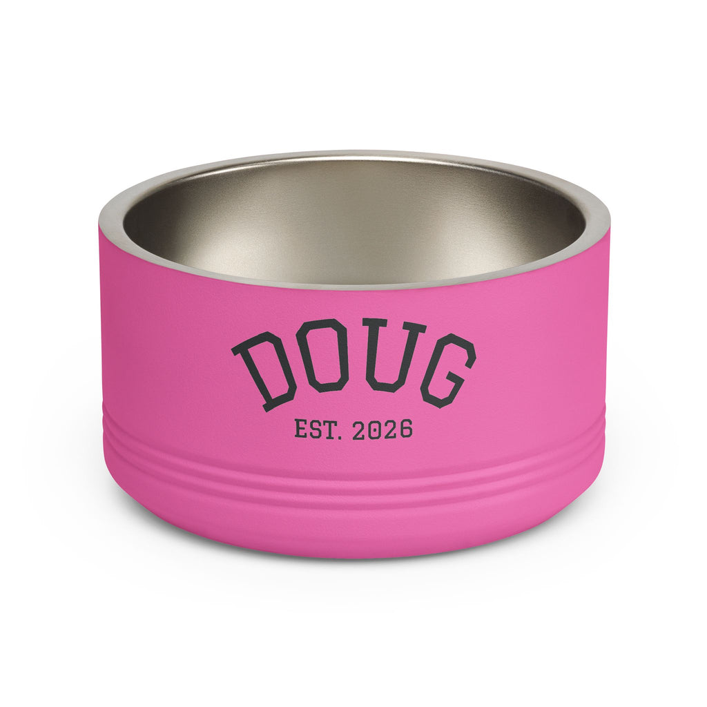 Personalized Pet Bowl — Custom Name “DOUG” Pet Food Dish (Est. 2026)