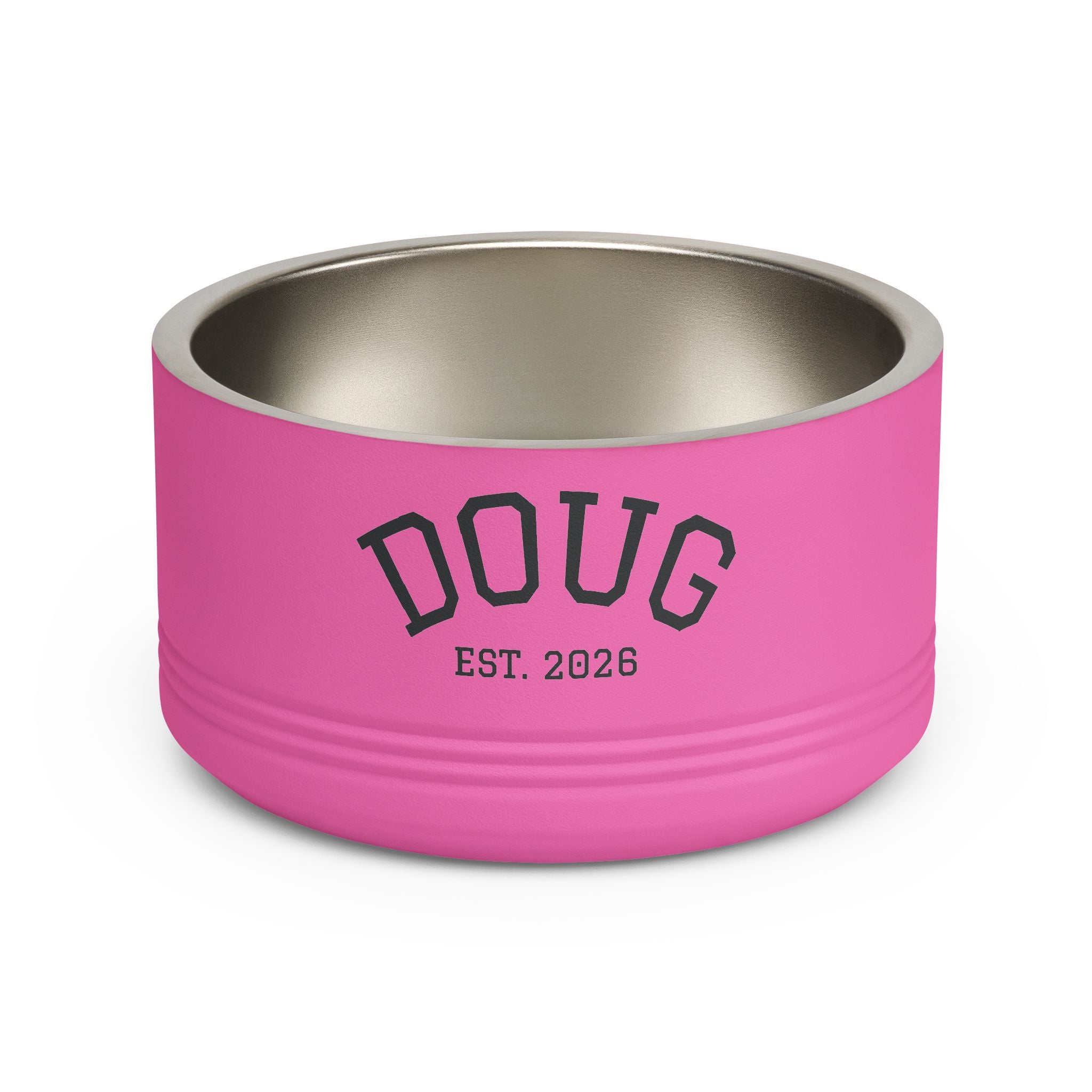 Personalized Pet Bowl — Custom Name “DOUG” Pet Food Dish (Est. 2026)