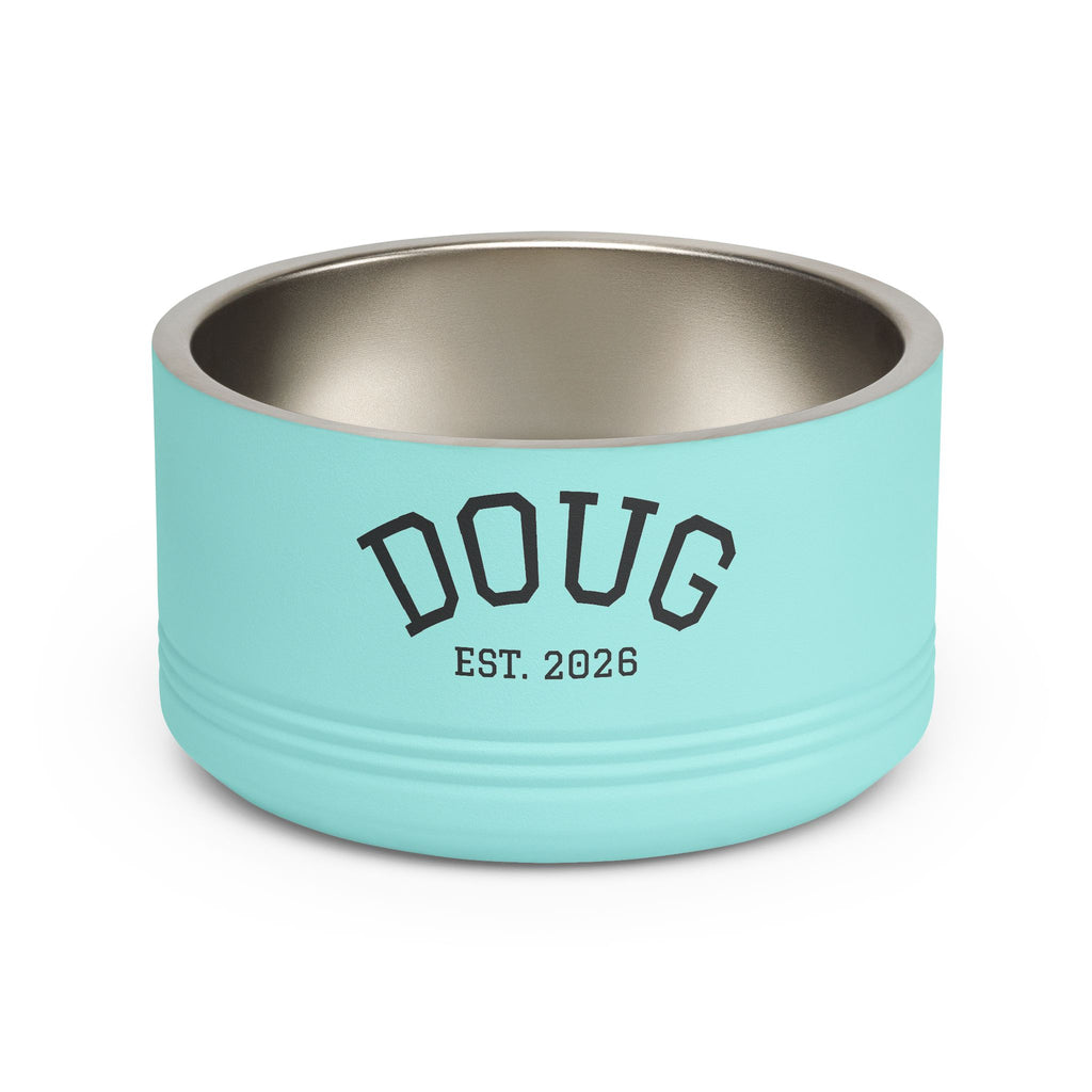 Personalized Pet Bowl — Custom Name “DOUG” Pet Food Dish (Est. 2026)