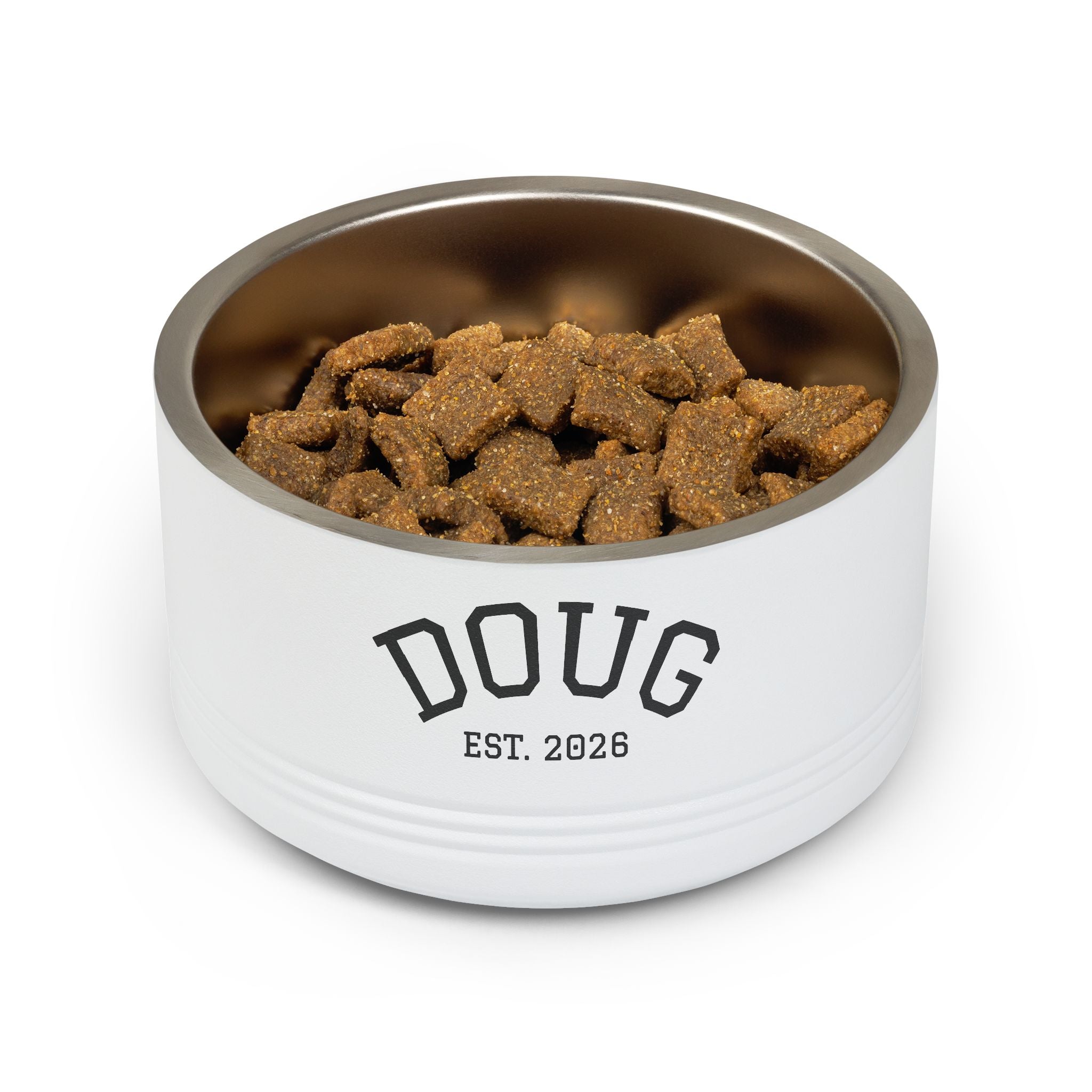 Personalized Pet Bowl — Custom Name “DOUG” Pet Food Dish (Est. 2026)