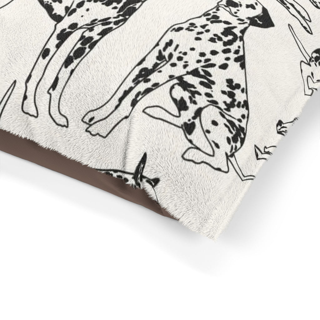 Dalmatian Pattern Pet Bed – Cozy Dog Cushion with Black & White Spot Illustrations