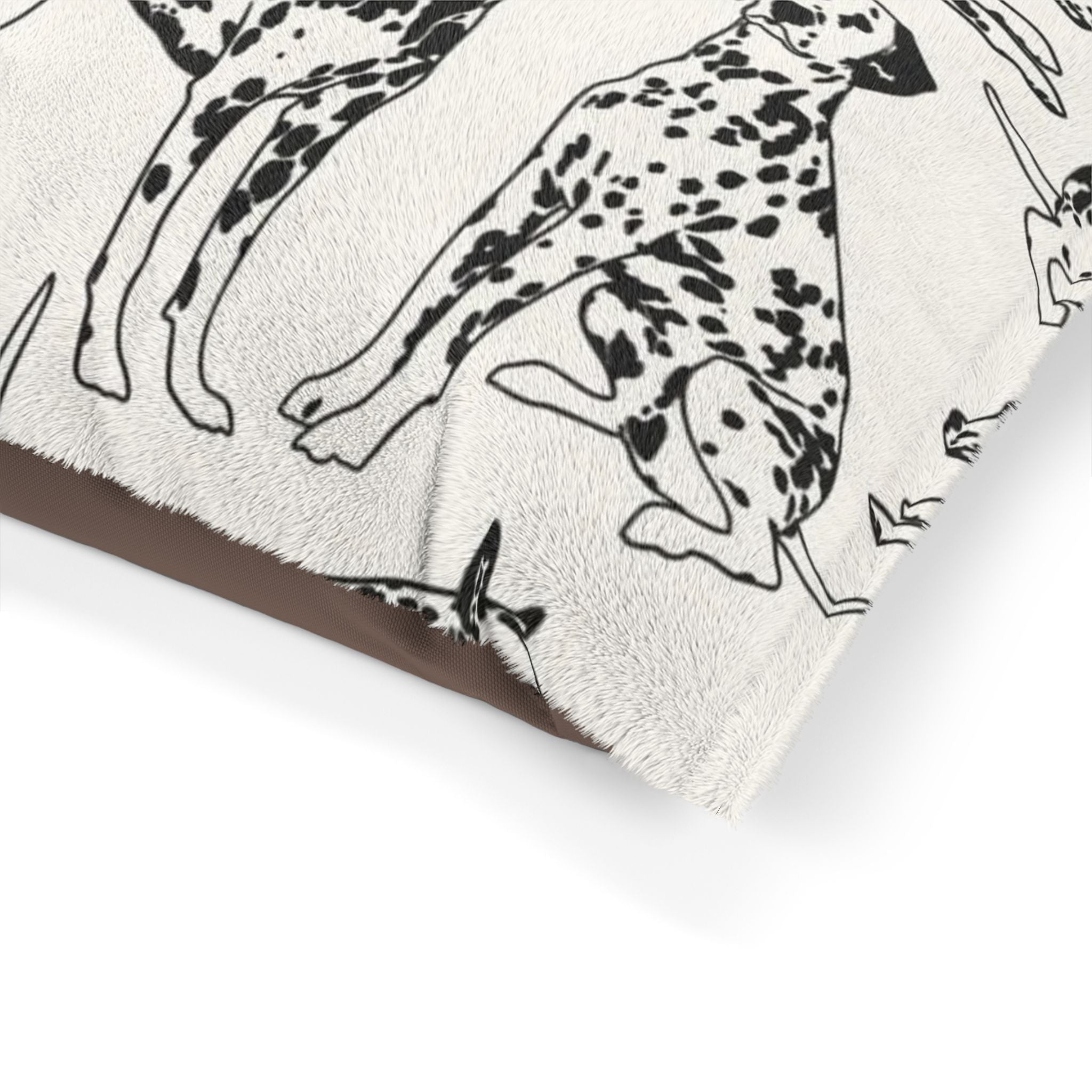 Dalmatian Pattern Pet Bed – Cozy Dog Cushion with Black & White Spot Illustrations