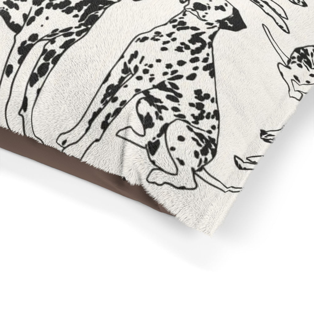 Dalmatian Pattern Pet Bed – Cozy Dog Cushion with Black & White Spot Illustrations