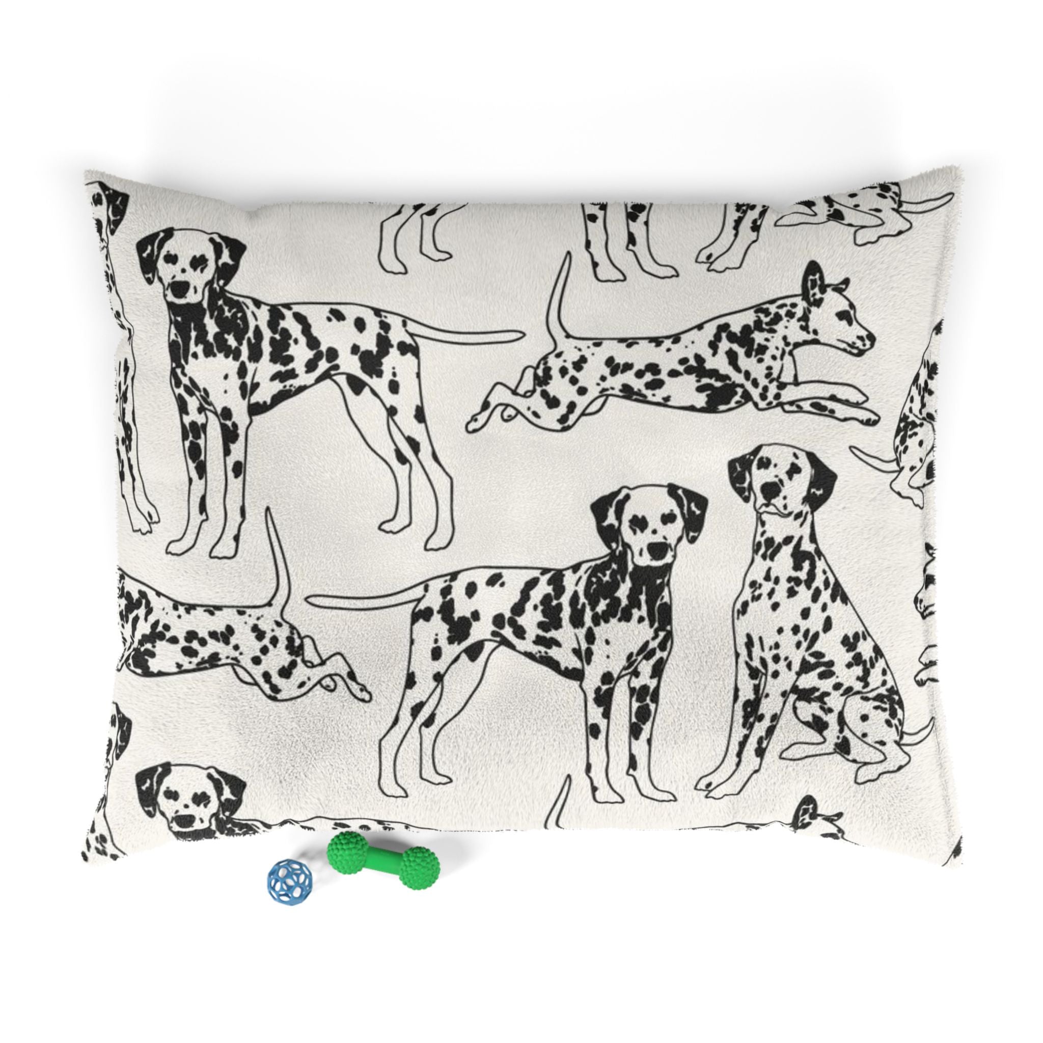 Dalmatian Pattern Pet Bed – Cozy Dog Cushion with Black & White Spot Illustrations