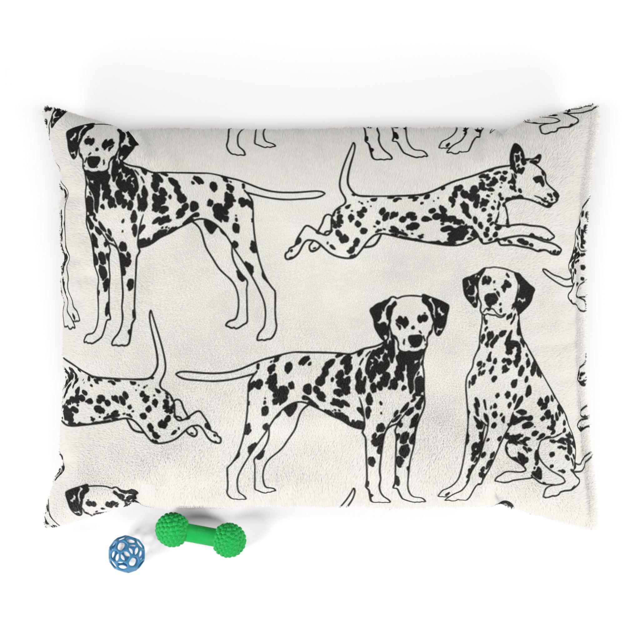 Dalmatian Pattern Pet Bed – Cozy Dog Cushion with Black & White Spot Illustrations