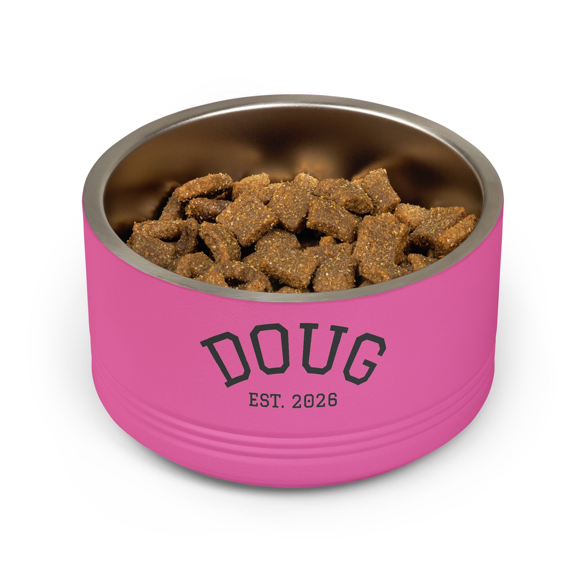 Personalized Pet Bowl — Custom Name “DOUG” Pet Food Dish (Est. 2026)