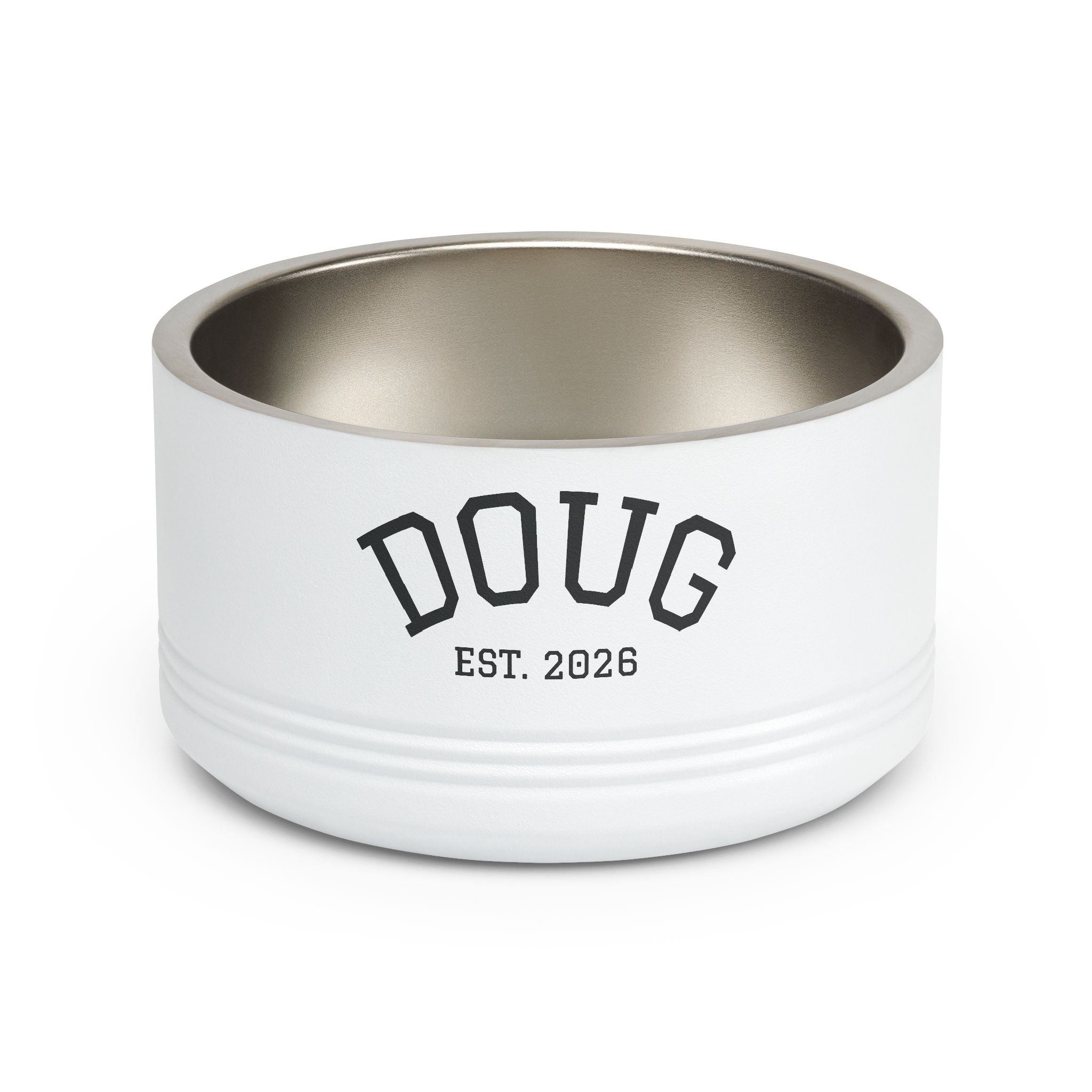 Personalized Pet Bowl — Custom Name “DOUG” Pet Food Dish (Est. 2026)