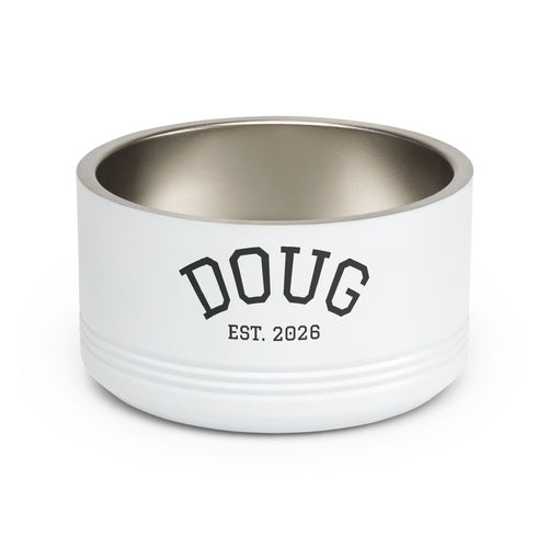 Personalized Pet Bowl — Custom Name “DOUG” Pet Food Dish (Est. 2026)