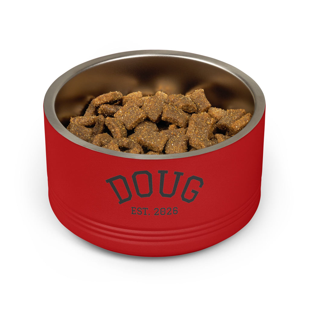 Personalized Pet Bowl — Custom Name “DOUG” Pet Food Dish (Est. 2026)