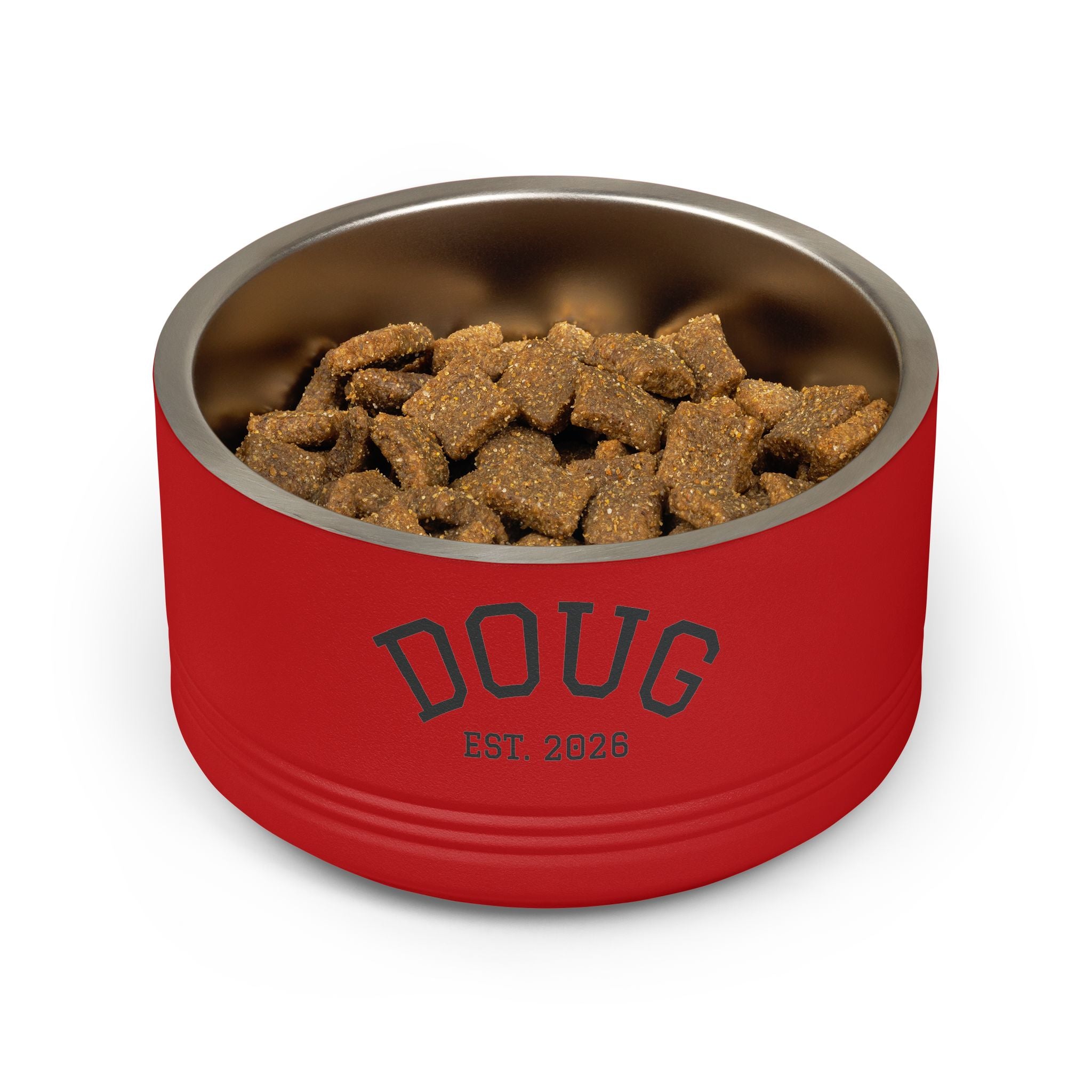 Personalized Pet Bowl — Custom Name “DOUG” Pet Food Dish (Est. 2026)